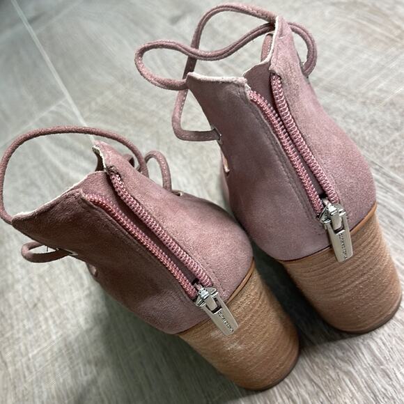 VINCE CAMUTO Mauve Suede Open Toe Strappy Heels Women’s - Picture 11 of 13